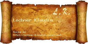 Lechner Klaudia névjegykártya